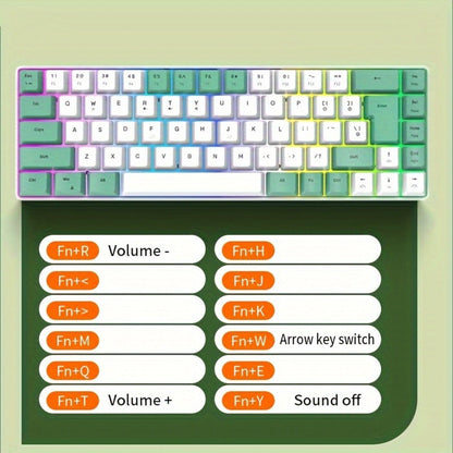 Compact Wired Gaming Keyboard in 61-Key and 68-Key Layouts with Ten Color and Mouse Options
