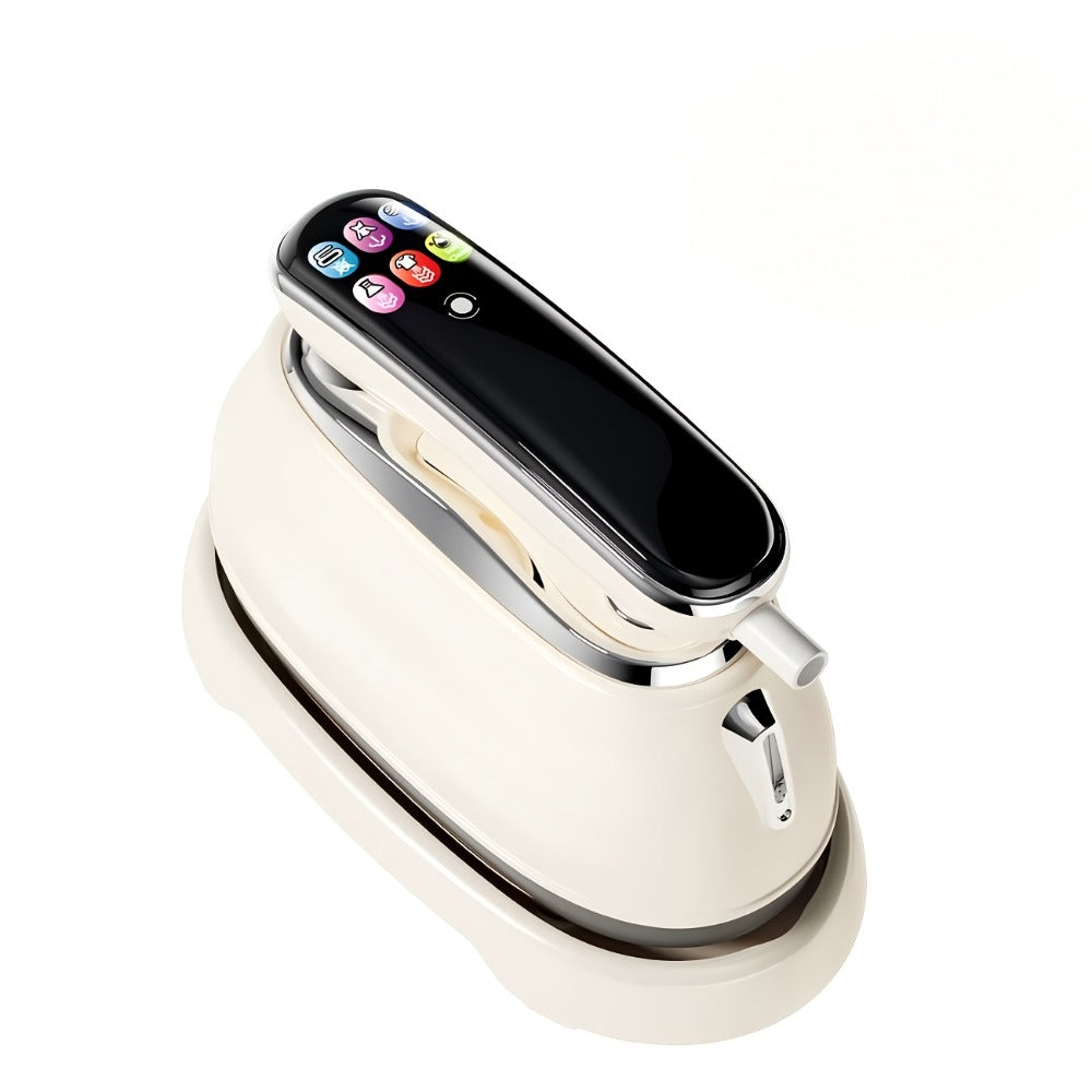 White 1300W Touchscreen Steam Iron with Five Settings, 160 mL Tank and Horizontal or Vertical Use