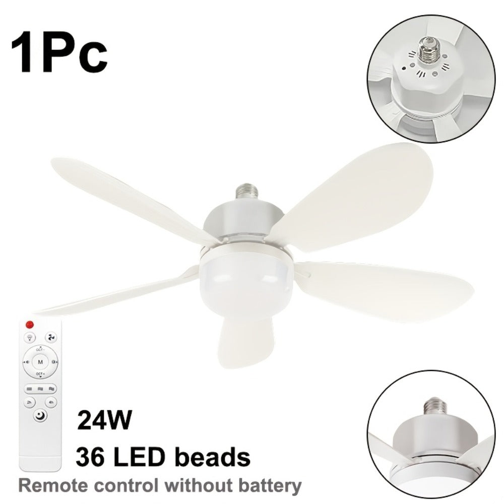 Ceiling Fan with Light and Remote Control, 5-Blade 20 Inch 3-Speed 3-Color Dimmable LED Fan Light