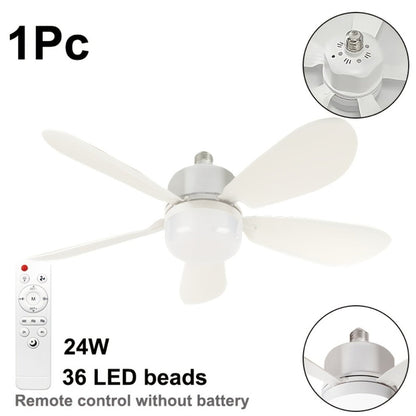 Ceiling Fan with Light and Remote Control, 5-Blade 20 Inch 3-Speed 3-Color Dimmable LED Fan Light