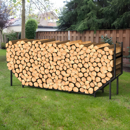 Firewood Rack | Heavy Duty Steel Indoor Outdoor Fireplace Patio Deck