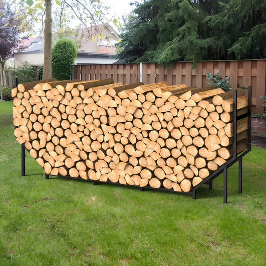 Firewood Rack | Heavy Duty Steel Indoor Outdoor Fireplace Patio Deck