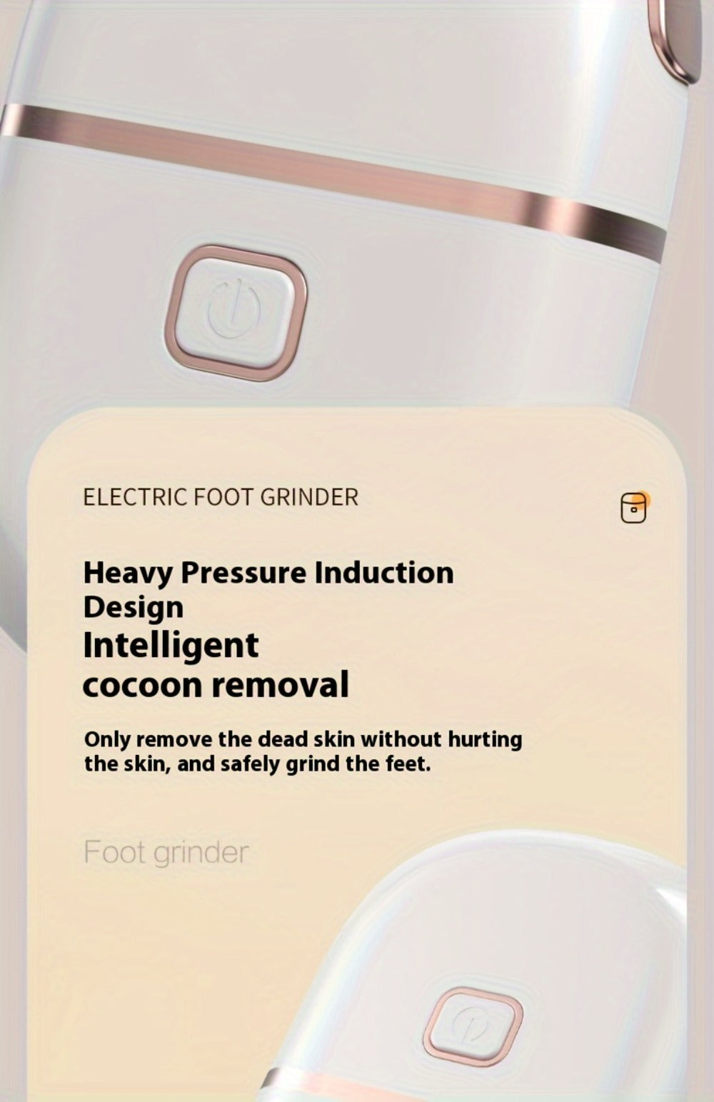 Rechargeable Electric Foot File with Two or Three Roller Heads in White Standard or Pink Upgraded Checkout