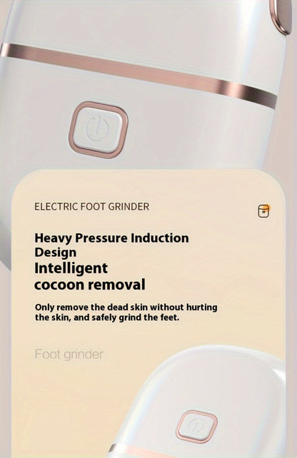 Rechargeable Electric Foot File with Two or Three Roller Heads in White Standard or Pink Upgraded Checkout