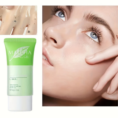 Matcha Peeling Gel Face Scrub with Tea Tree Salicylic Acid Exfoliating Moisturizing Alcohol Free Facial Exfoliator for Women Men Acne Oily Dull Skin All Skin Types 60g 2pcs