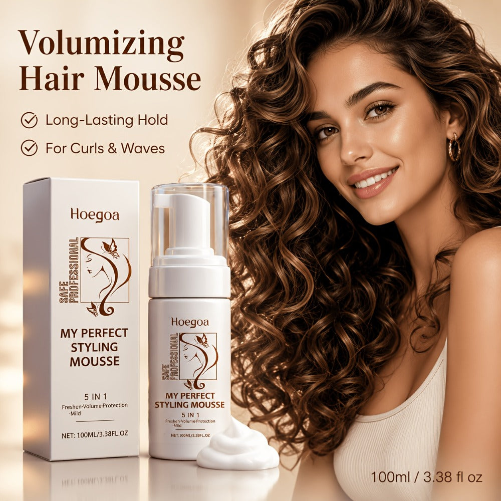 100 ml Hair Styling Mousse with Mint Extract and Hyaluronic Acid for Flexible Hold and Volume