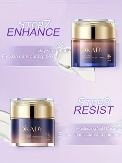 8-Piece Collagen & Hyaluronic Acid Skincare Set – Anti-Aging Kit for Firmer, Smoother & Younger-Looking Skin, Enhances Elasticity & Deep Hydration, Premium Gift for Women