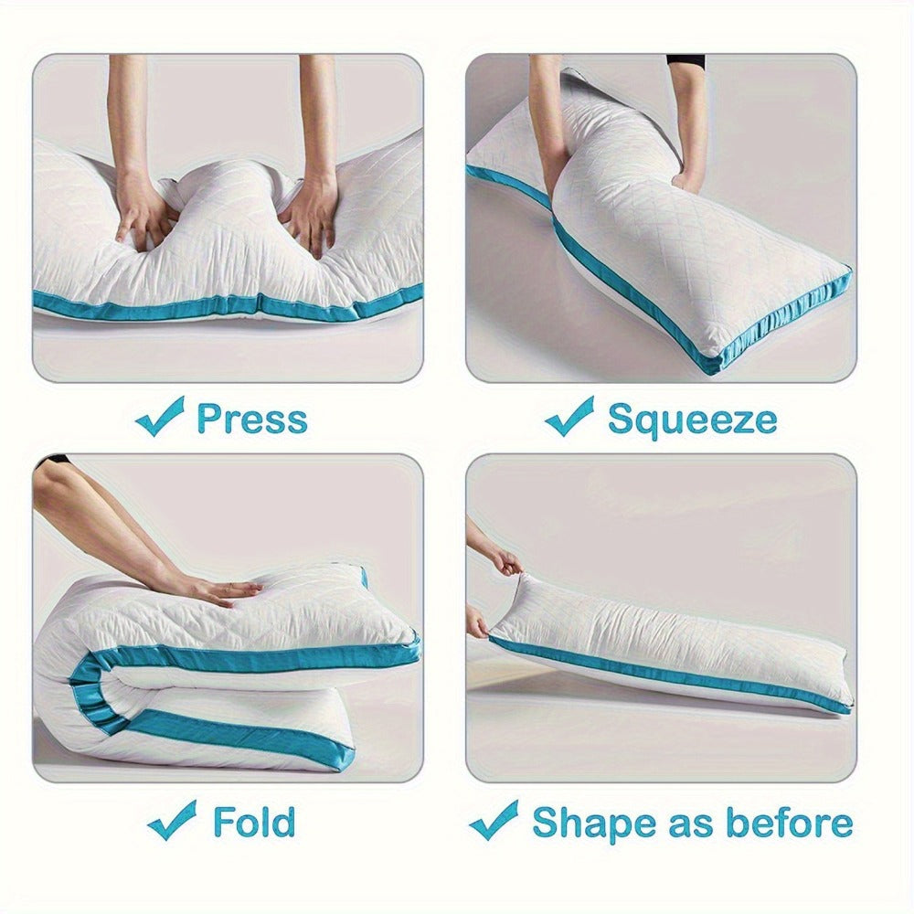 Memory Foam Body Pillow, 51.18 x 17.72 Inches with Quilted Polyester Cover in Grey, Cooling Blue or Light Pink