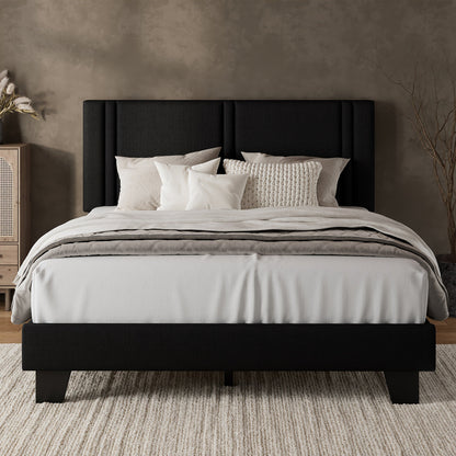 Bed Frame shown in the Balck-Full, Striped option