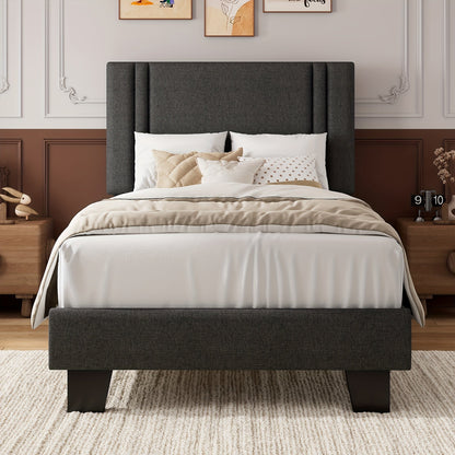 Bed Frame shown in the Dark Gray-Twin, Striped option