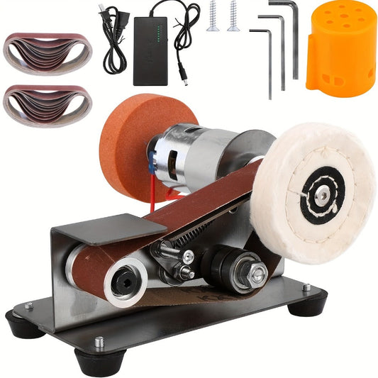 Electric Bench Grinder & Knife Sharpener - 15° Angle 7-Speed Tabletop Sanding Machine for Woodworking, Metal Grinding & Knife Making