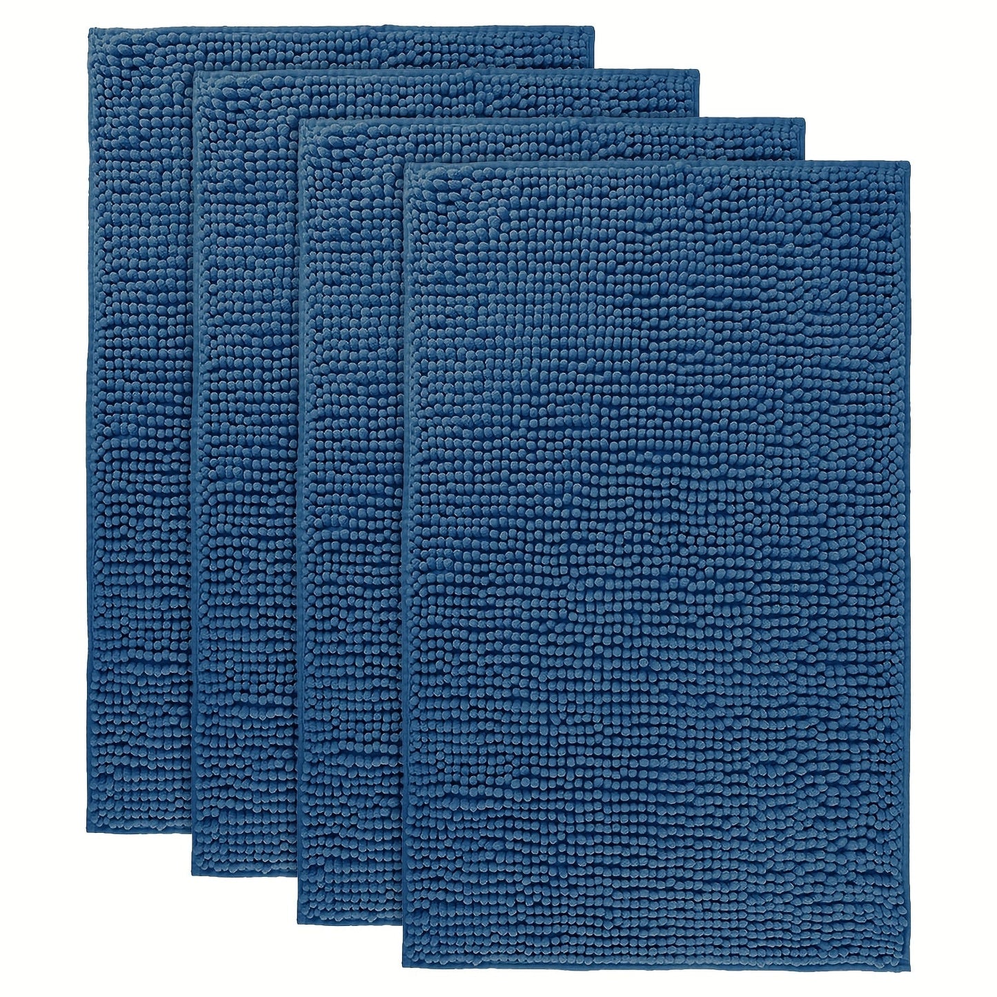 Chenille Bath Rug Extra Thick Soft Absorbent Non-Slip Bathroom Mat Machine Washable, Multiple Sizes & Colors
