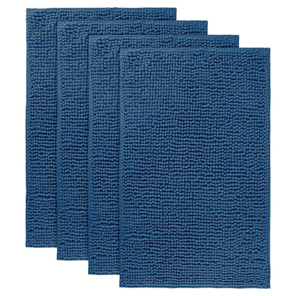 Chenille Bath Rug Extra Thick Soft Absorbent Non-Slip Bathroom Mat Machine Washable, Multiple Sizes & Colors