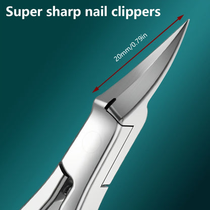 4CR13 Stainless-Steel Nail Clipper with Extended 68-Degree Right-Angle Blade and Silver Finish