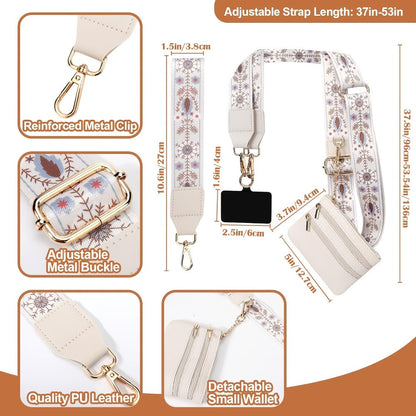 Crossbody Phone Strap Wallet Pouch with Beaded Charm Detachable Wrist with the Listed Color, Size or Set Options for Everyday Carry