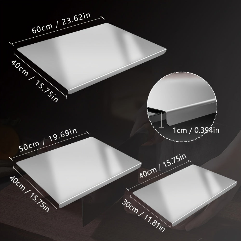 Stainless Steel Cutting Board & Rolling Pastry Board – Non-Slip Kitchen Prep Mat with Butcher Block Surface