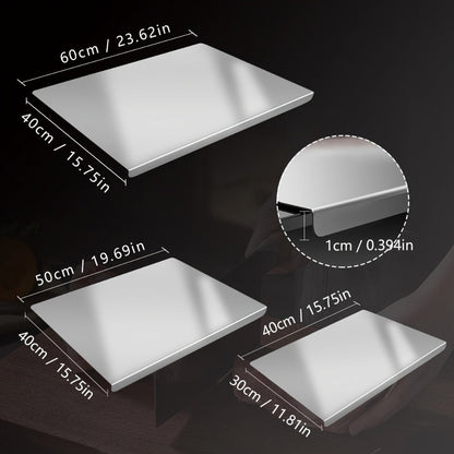 Stainless Steel Cutting Board & Rolling Pastry Board – Non-Slip Kitchen Prep Mat with Butcher Block Surface