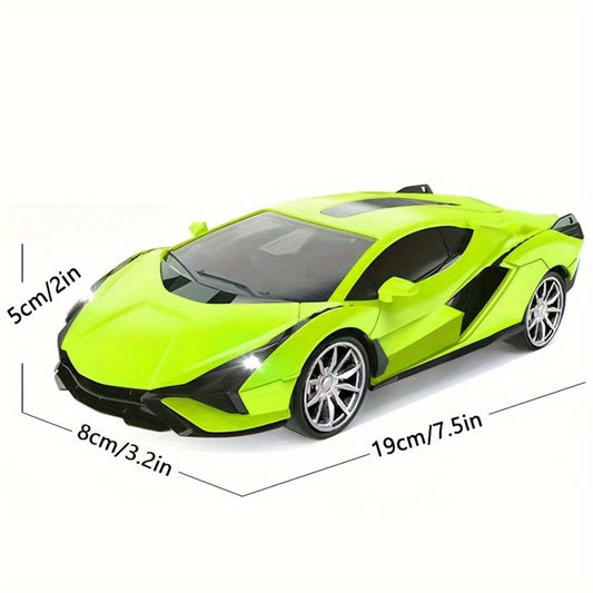 High-Speed Drift RC Car 1:24 Scale with LED Lights 4-Channel Simulation Model Remote Control Car for Kids Boys Girls – Green Blue Black Red Black, Birthday Christmas Halloween Gift Ages 6+