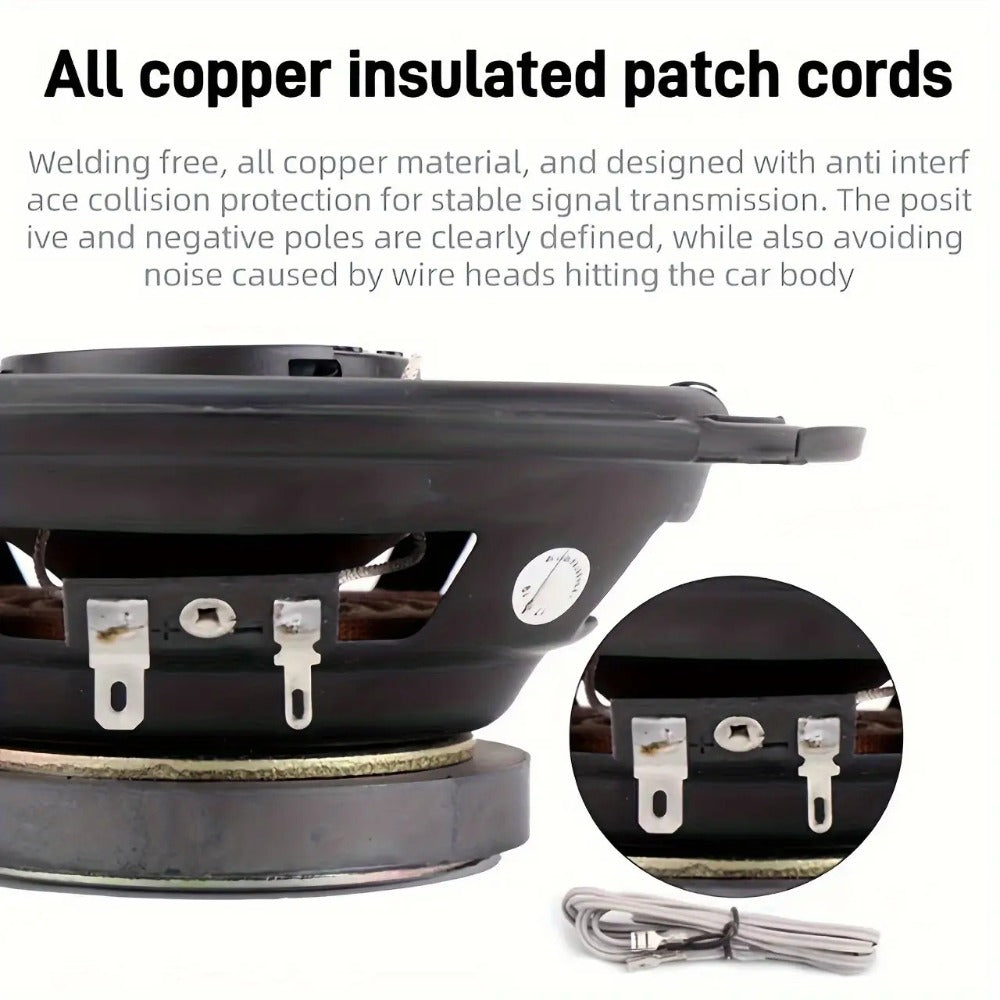 6.5 Inch 400W Car Coaxial Speakers HiFi Full Range – Rubber Edge, Strong Magnet, Universal Fit for Ford Chevy Toyota Honda, 2-Pack or 4-Pack Door Speakers