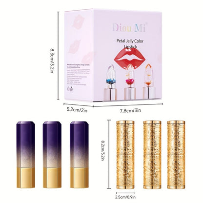 Six-Pack Jelly Flower Color-Changing Lip Balm Set with Temperature-Responsive Tint for Daily Wear
