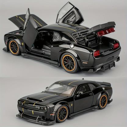 1:32 Scale Dodge Hellcat Die-Cast Metal Car Model with Openable Doors & Display Base – Collector Diecast Vehicle, Desk Decoration, Birthday Christmas Gift for Adults Men