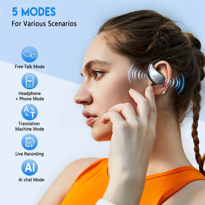 Triple Mode AI Translation Earphones 156 Languages & Accents Real-Time Wireless – 2026 Upgraded Travel Business Study Translator Device Compatible with iOS Android