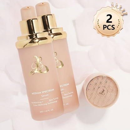 Two-Pack 4-in-1 Color-Changing Liquid Foundation with Pump Bottles and Natural-Finish Label