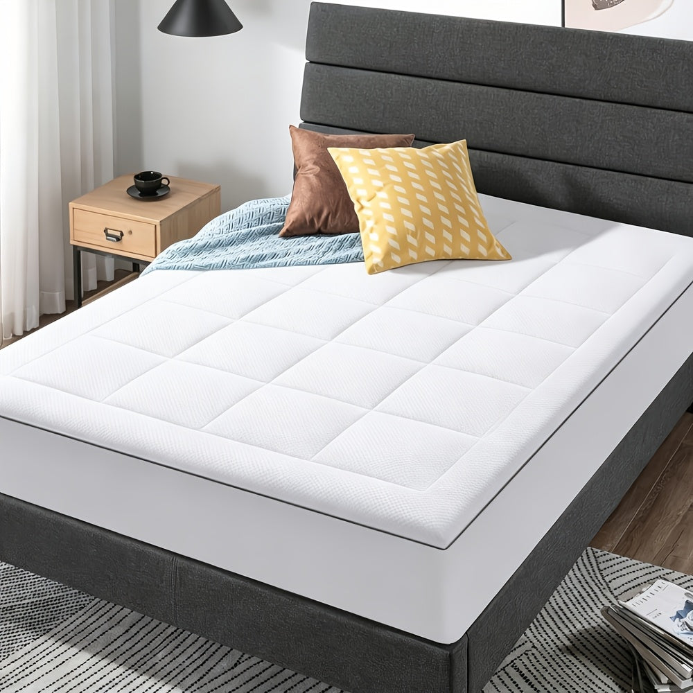 Mattress Topper Plush Down-Alternative Pillow Top with Deep-Pocket Skirt and Six Bed Sizes