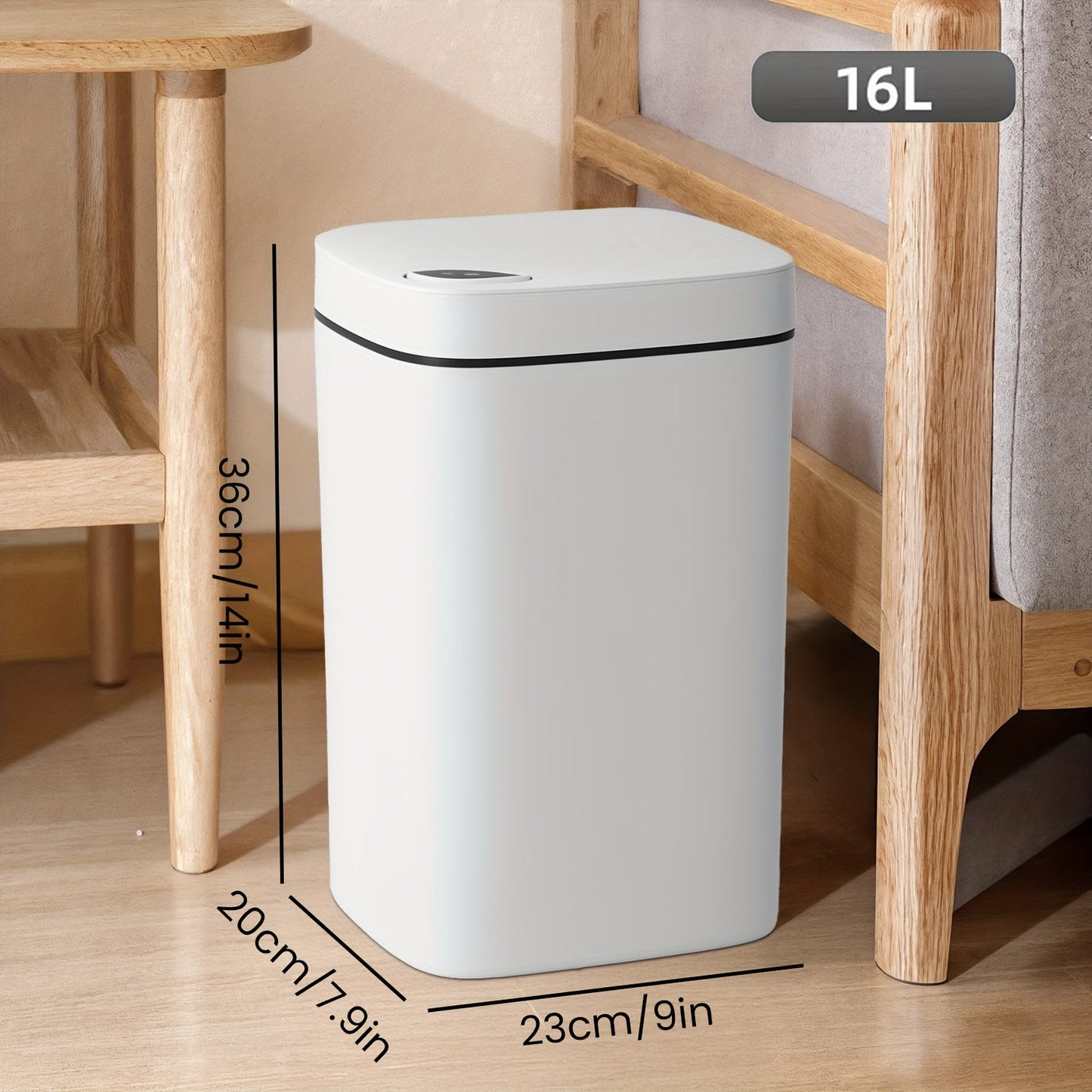 Motion Sensor Trash Can Touchless – Smart Hands-Free Trash Bin with Sealing Lid & Odor-Blocking Technology, Trash Bag Fixing Ring, Easy Clean Durable Design for Kitchen, Office & Bathroom