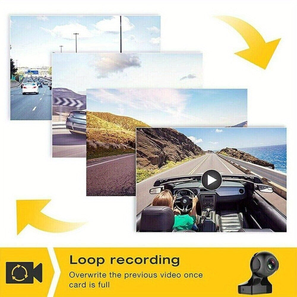 1080P WiFi Dash Cam 170° Wide Angle – HD Car DVR with G-Sensor, Loop Recording, Night Vision, Smartphone App View, Compact Windshield Camera for Cars & Trucks