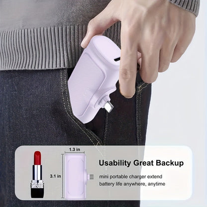 5000mAh Direct-Plug USB-C Power Bank with 22.5W Marking, Phone Stand and Four Color Options