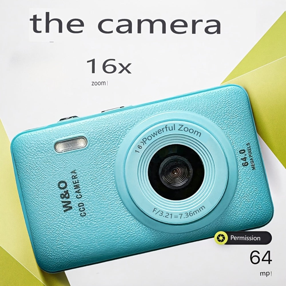 Digital Camera W810 with 64MP Capture Marking, 1080P Video, 16X Digital Zoom, 2.4-Inch Screen and 32GB Card
