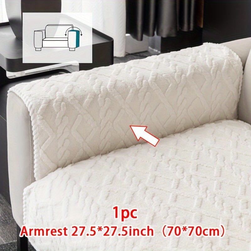 Sofa Cover Plush-Texture Modular Panels for Single to 4 Seats, Backrest, Armrest or Throw Pillow