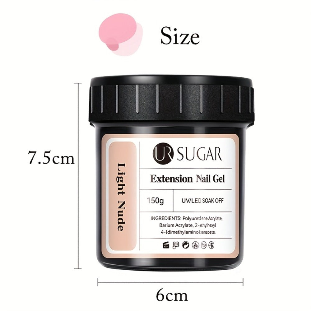 Malt Nude Hard Builder Gel for Nail Extensions and Overlays, 150g Jelly Formula Jar for UV or LED Lamp Curing