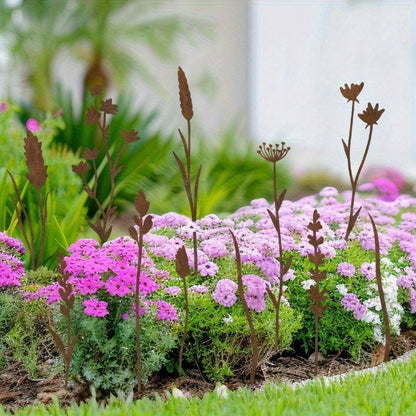Metal Flower Stems | Rusty Wild Bouquet Vase Outdoor Garden Decor