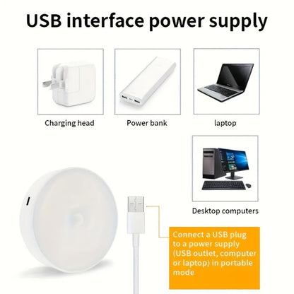 Wireless Motion Sensor Night Light USB Rechargeable - Dimmable Wall Lamp Dual Mode PIR Sensor Magnetic & Adhesive Mount 6 or 12 Pack for Kitchen Hallway Stairs Closet Cabinet Bedroom Bathroom