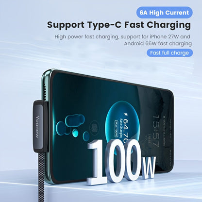 Right-Angle USB Charging Cable with USB-A or USB-C Input Options, 100W Marking and 1 m or 2 m Lengths