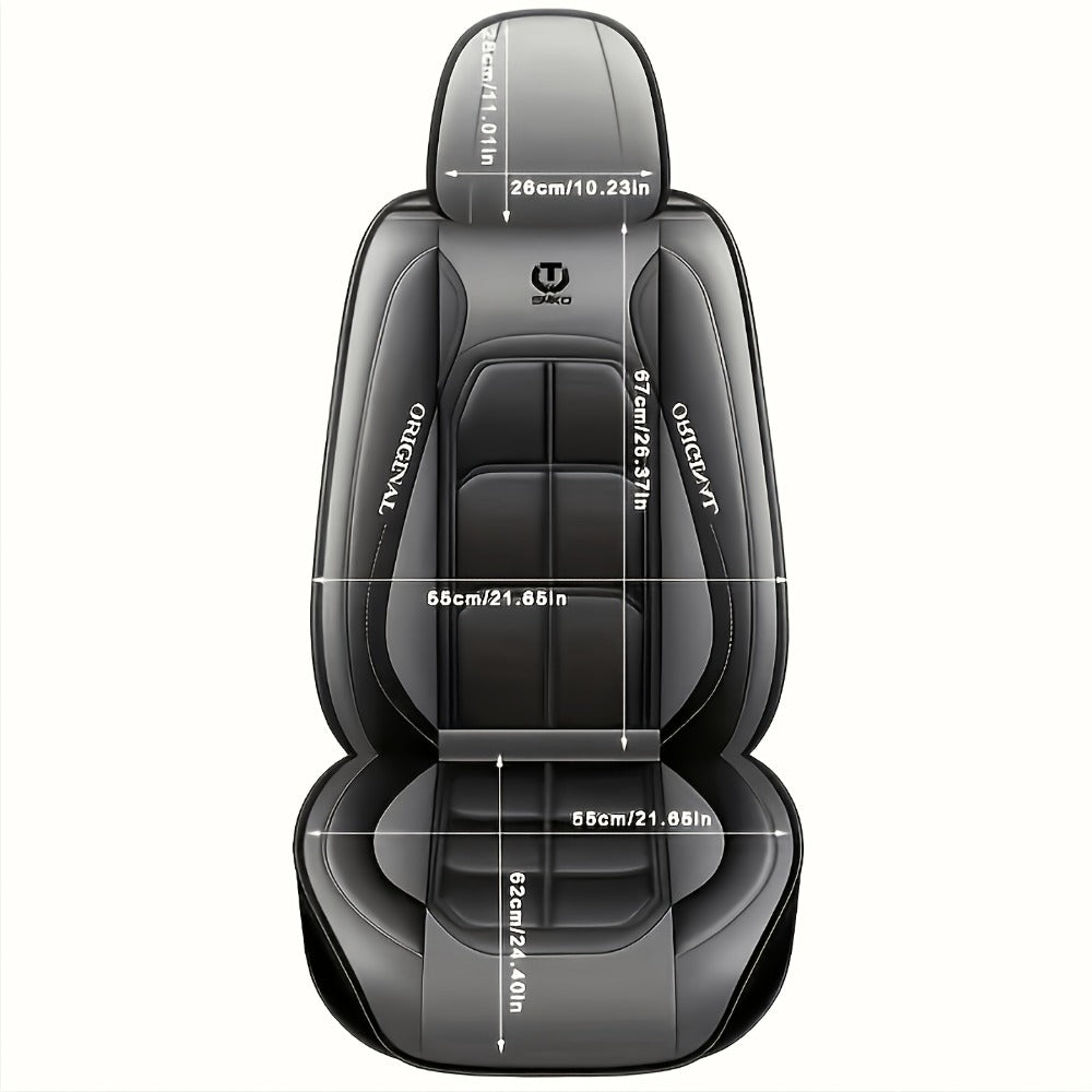 Car Seat Covers Sporty Faux Leather Full-Coverage Front Seat Design in Green or Blue Options
