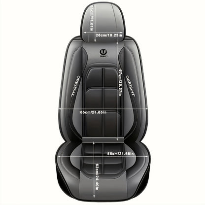 Car Seat Covers Sporty Faux Leather Full-Coverage Front Seat Design in Green or Blue Options
