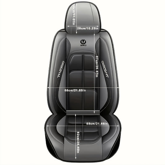 Car Seat Covers Sporty Faux Leather Full-Coverage Front Seat Design in Green or Blue Options
