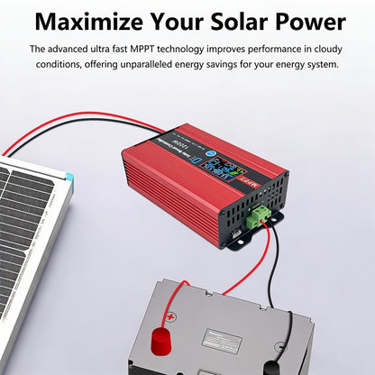 30A MPPT Solar Boost Charge Controller 1200W – DC-DC Step-Up Solar Panel Regulator for Lead-Acid, Gel & Lithium Batteries, Compatible with Golf Cart, E-Bike, Electric Scooter & Off-Grid Systems