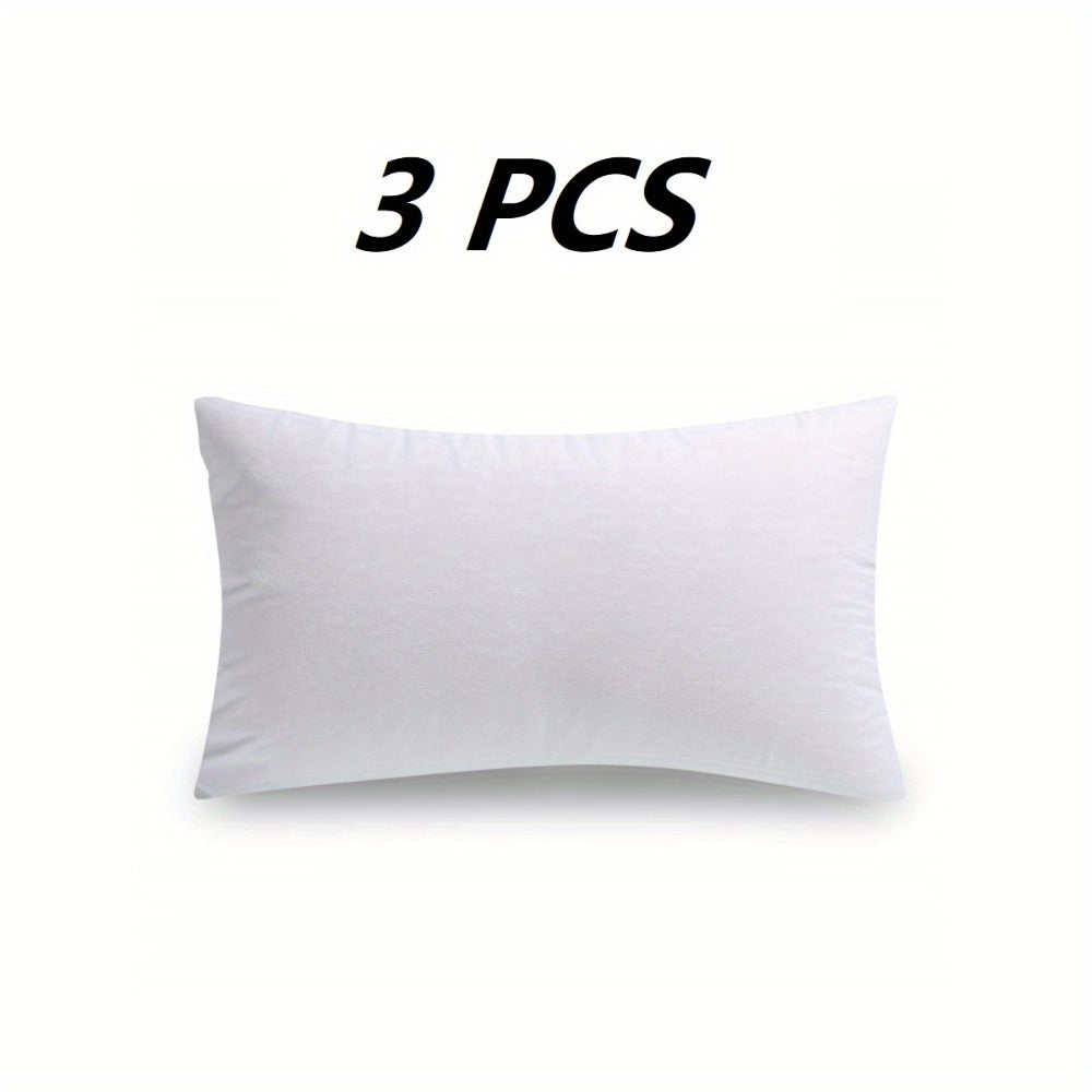 White Pillow Inserts in Square or Lumbar Sizes with Single, Three, Five, Sixteen or Twenty-Piece Packs