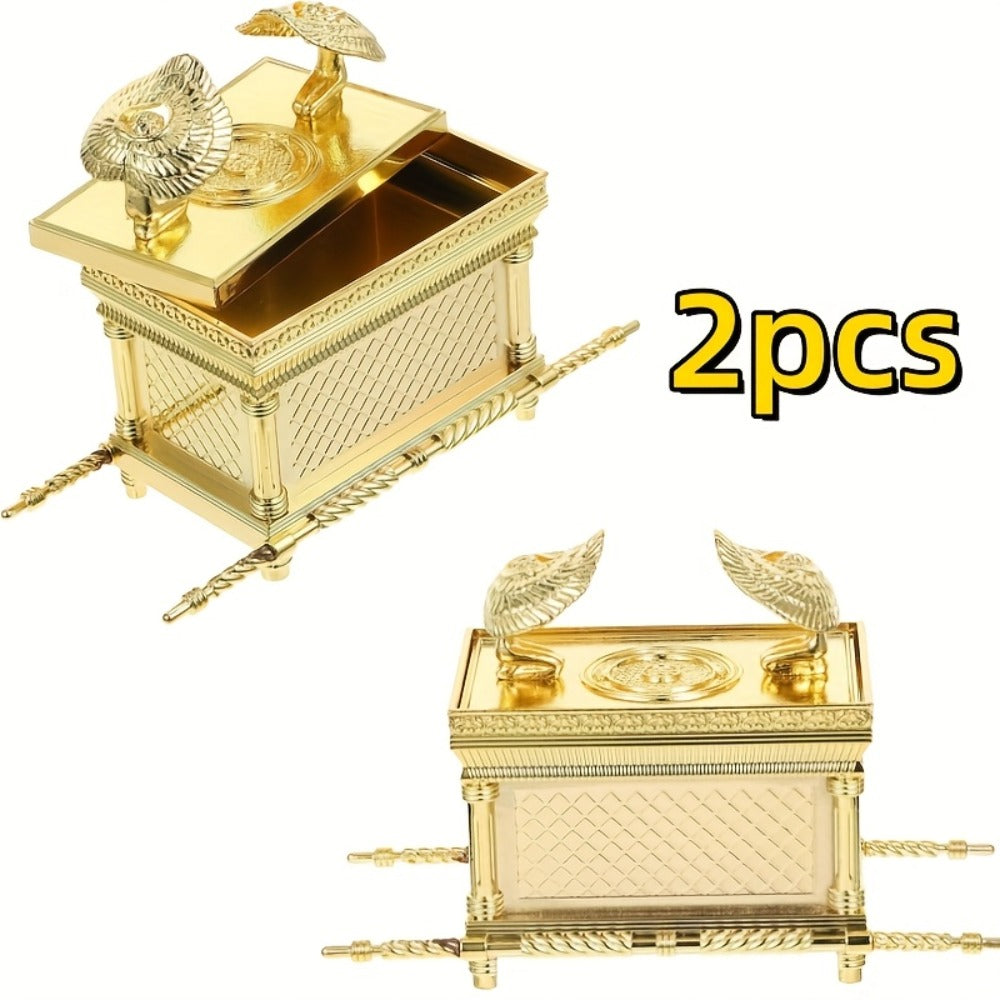 Ark of the Covenant Tabletop Figurine in Medium or Large Sizes with One- or Two-Piece Gold-Tone Options