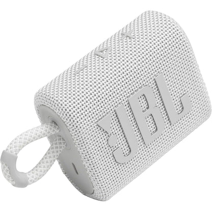 JBL Go 3 IP67 Waterproof Portable Bluetooth Speaker, Big Audio & Punchy Bass, 5-Hour Playtime, USB-C Fast Charge, Rugged Fabric Design with Carry Loop for Outdoor Travel Beach Shower