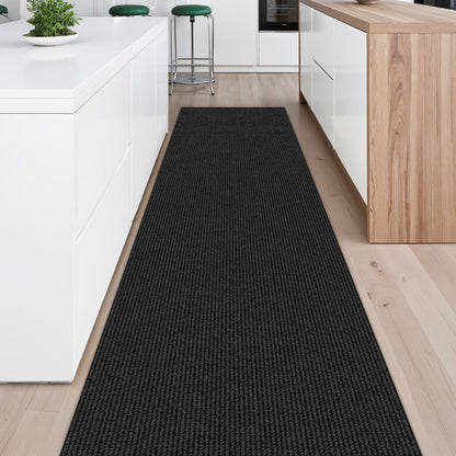 Non-Slip Runner Rug for Hallway Kitchen Stairs - Thick 4mm Long Roll Rug 23.22" Wide, Machine Washable, Multiple Sizes & Colors