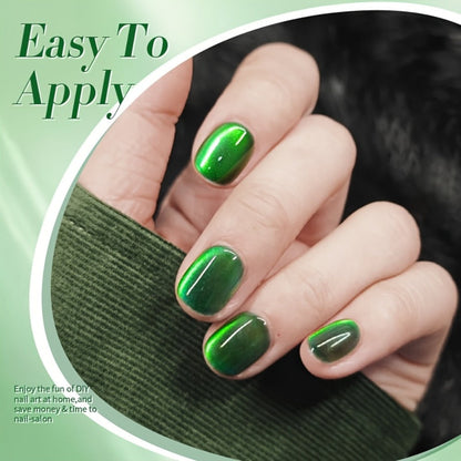 Gel Nail Polish BORN PRETTY MY269 Imperial Green 10ml Magnetic Cat Eye Shimmer in a White Bottle