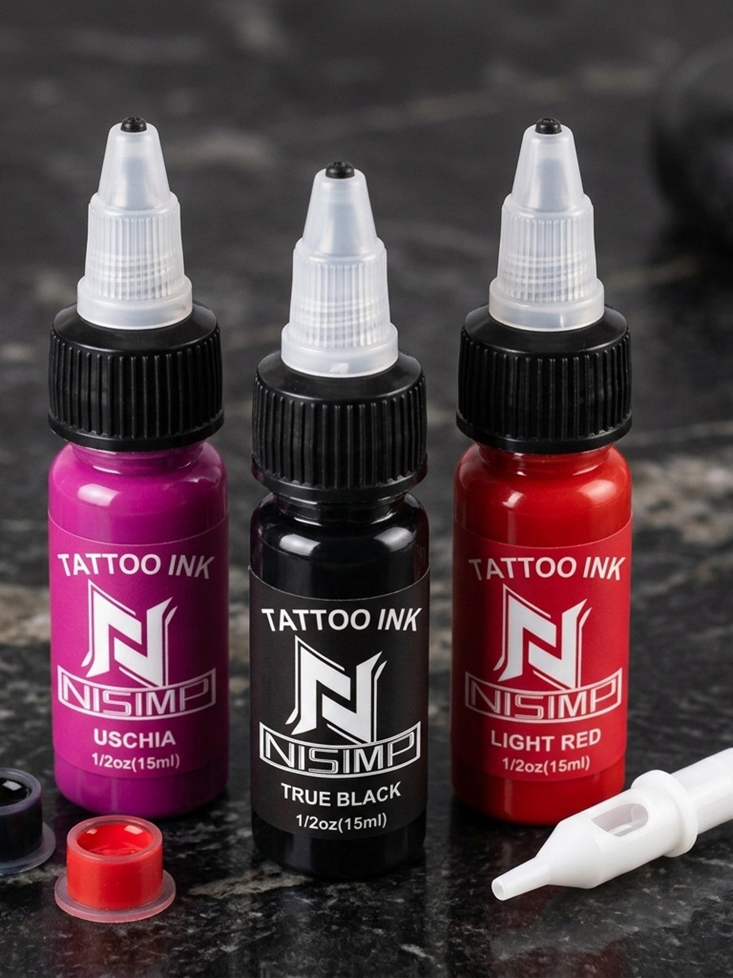 Tattoo Ink NISIMP 7- or 14-Color Gift Box Set with Transparent Bottles and Two Configurations