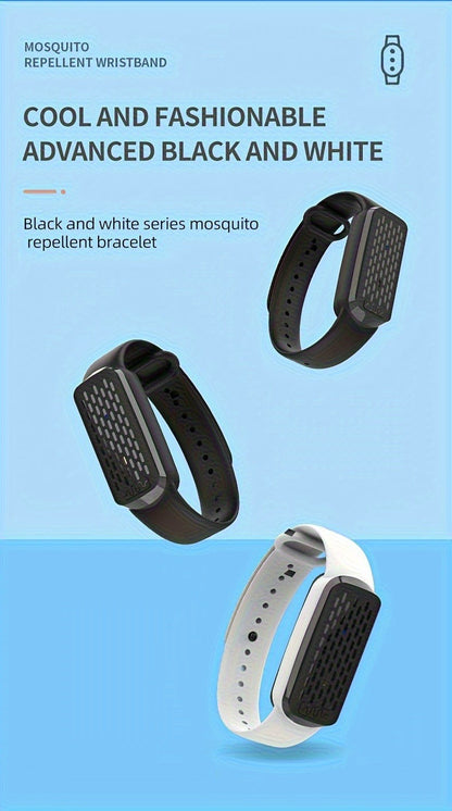 Mosquito Repellent Bracelet – Ultrasonic Soundwave Technology, USB Rechargeable, Waterproof Wristband for Camping Outdoor Hiking Travel, No Chemicals