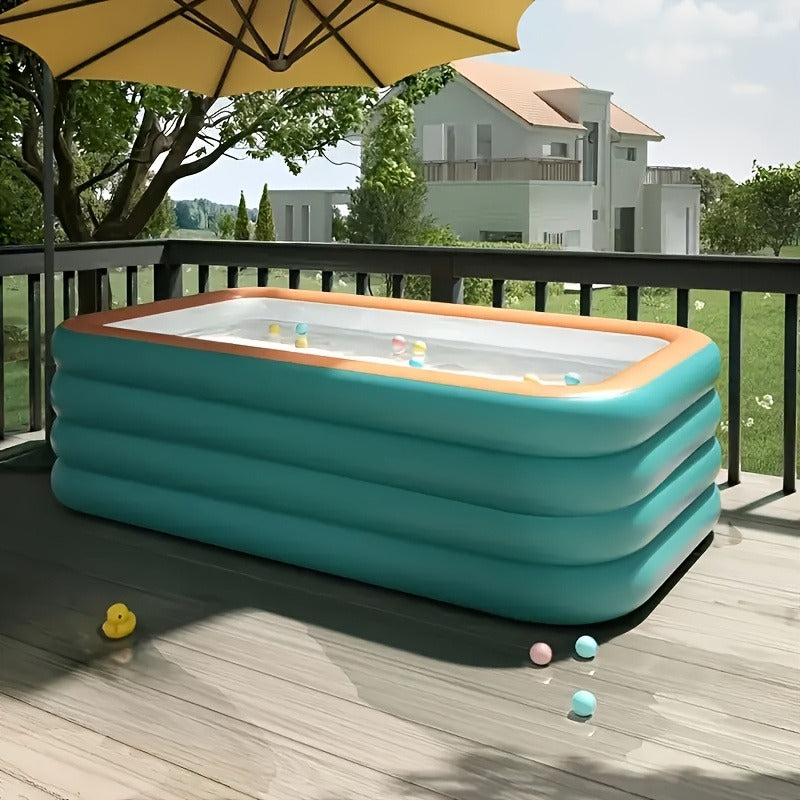 Inflatable Swimming Pool for Family Adults Kids, Large Above Ground Outdoor Backyard Pool, 4-Layer PVC Thickened Blow Up Pool for Patio Garden Party Summer