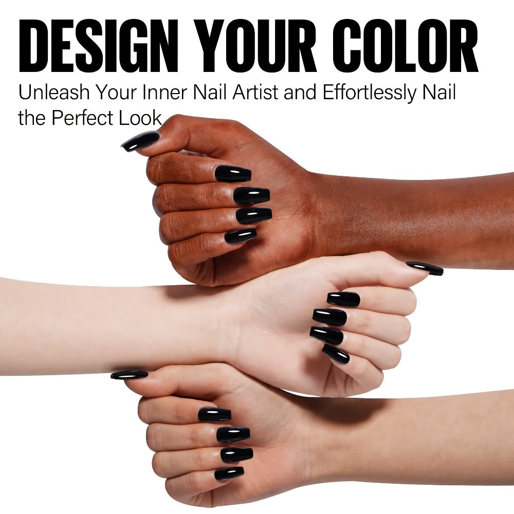 Gel Nail Polish – Odorless Black & White 0.54oz MISS MISIDY Soak-Off UV LED Durable High Gloss – Self-Leveling Easy Application for…